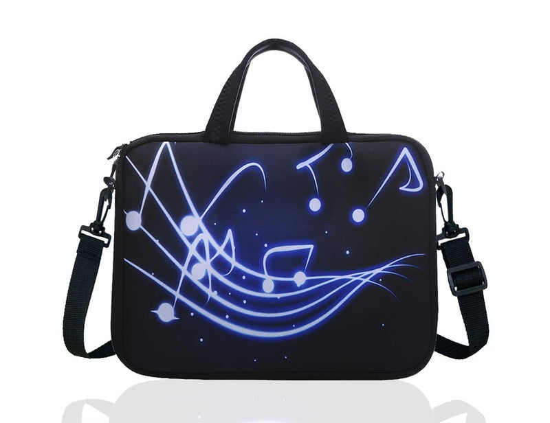 YIDA 11-Inch to 12-Inch Neoprene Laptop Sleeve Case Bag with shoulder strap For 11", 11.6", 12" Ultrabook/Acer/Asus/Dell/HP/Toshiba/Lenovo/Chromebook (Black) - Image 2